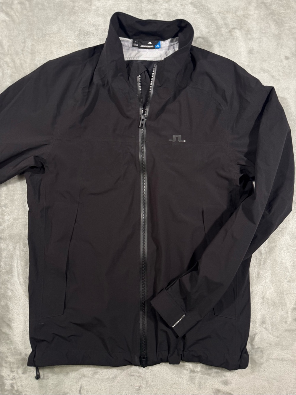 J.Lindeberg Men Black Lightweight Toto Packable Zip-Up Jacket Size Medium